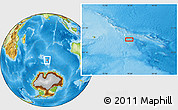 Physical Location Map of the area around 53° 24' 42" S, 78° 16' 30" E