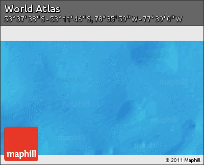 Physical 3D Map of the Area around 53° 24' 42" S, 78° 7' 30" W