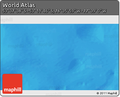 Physical 3D Map of the Area around 53° 24' 42" S, 78° 7' 30" W