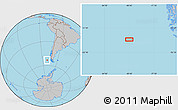Gray Location Map of the area around 53° 24' 42" S, 80° 40' 30" W