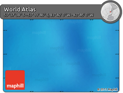 Shaded Relief Map of the Area around 53° 24' 42" S, 83° 13' 29" W