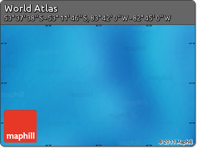 Shaded Relief Map of the Area around 53° 24' 42" S, 83° 13' 29" W