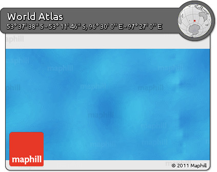 Shaded Relief 3D Map of the Area around 53° 24' 42" S, 96° 58' 29" E