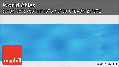 Physical Panoramic Map of the Area around 53° 24' 42" S, 96° 58' 29" E
