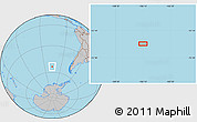 Gray Location Map of the area around 53° 47' 48" S, 106° 10' 30" W