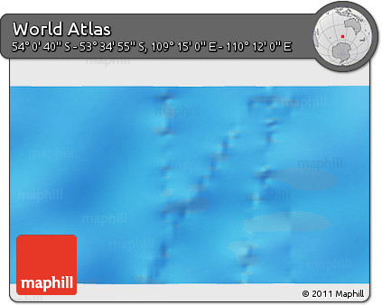 Physical 3D Map of the Area around 53° 47' 48" S, 109° 43' 29" E