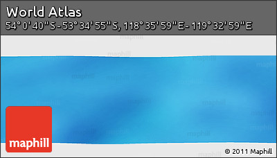 Physical Panoramic Map of the Area around 53° 47' 48" S, 119° 4' 29" E