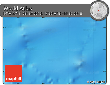 Physical Map of the Area around 53° 47' 48" S, 11° 7' 30" E