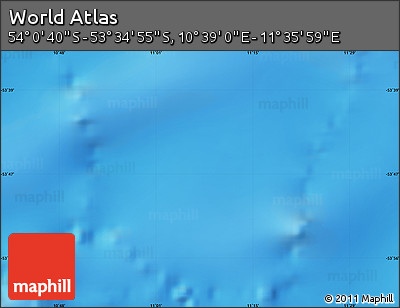 Physical Map of the Area around 53° 47' 48" S, 11° 7' 30" E
