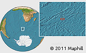 Satellite Location Map of the area around 53° 47' 48" S, 11° 58' 29" E