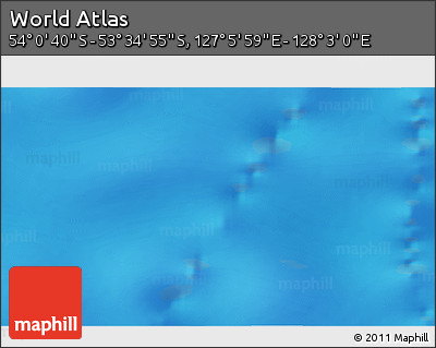 Physical 3D Map of the Area around 53° 47' 48" S, 127° 34' 30" E