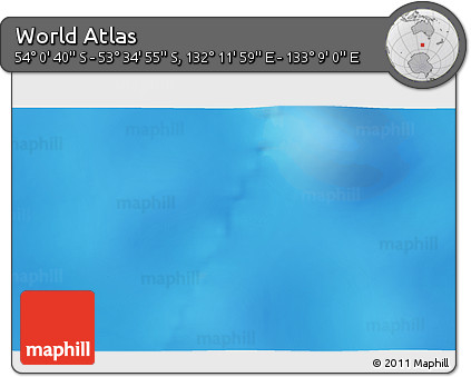 Physical 3D Map of the Area around 53° 47' 48" S, 132° 40' 30" E