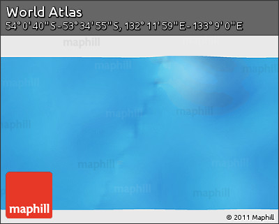 Physical 3D Map of the Area around 53° 47' 48" S, 132° 40' 30" E
