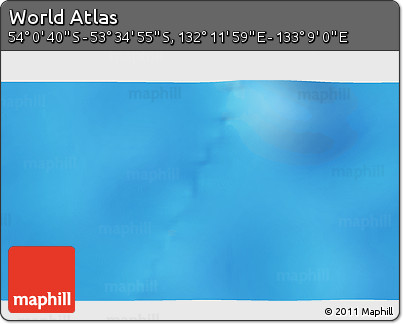 Physical 3D Map of the Area around 53° 47' 48" S, 132° 40' 30" E