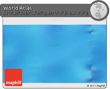 Physical 3D Map of the Area around 53° 47' 48" S, 133° 31' 30" E