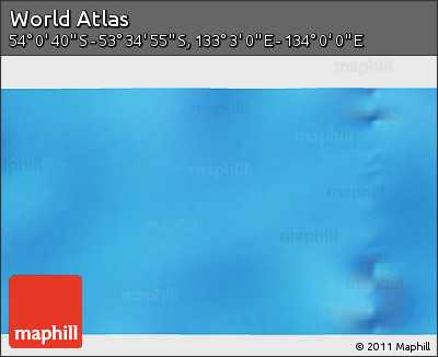Physical 3D Map of the Area around 53° 47' 48" S, 133° 31' 30" E
