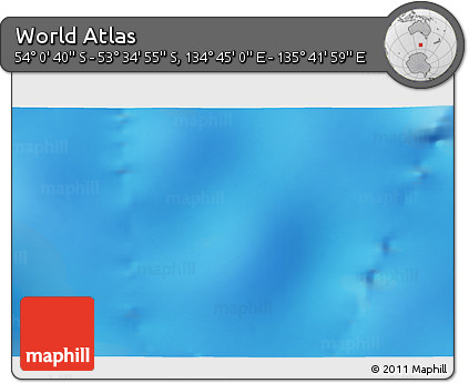 Physical 3D Map of the Area around 53° 47' 48" S, 135° 13' 29" E