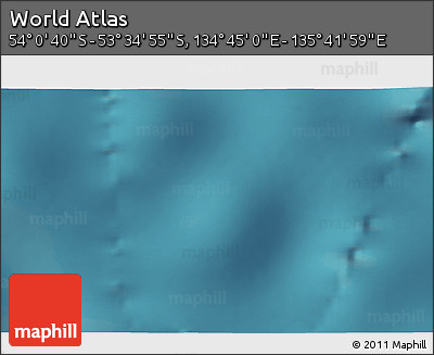 Satellite 3D Map of the Area around 53° 47' 48" S, 135° 13' 29" E