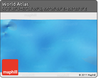 Physical 3D Map of the Area around 53° 47' 48" S, 136° 4' 29" E