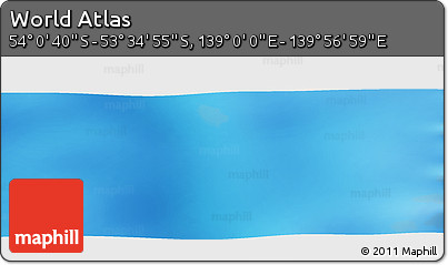 Physical Panoramic Map of the Area around 53° 47' 48" S, 139° 28' 29" E
