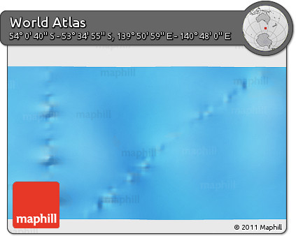 Physical 3D Map of the Area around 53° 47' 48" S, 140° 19' 29" E