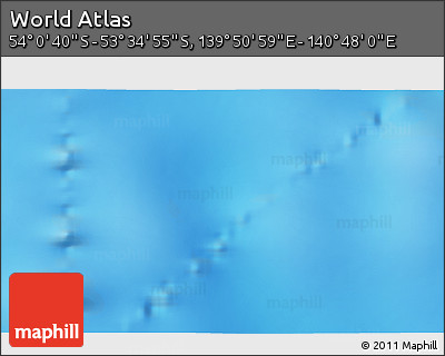 Physical 3D Map of the Area around 53° 47' 48" S, 140° 19' 29" E