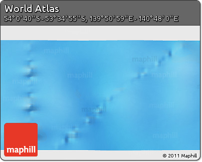 Physical 3D Map of the Area around 53° 47' 48" S, 140° 19' 29" E