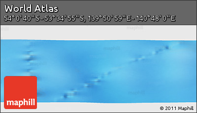 Physical Panoramic Map of the Area around 53° 47' 48" S, 140° 19' 29" E