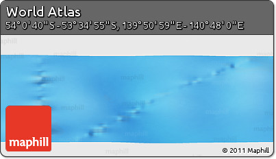 Physical Panoramic Map of the Area around 53° 47' 48" S, 140° 19' 29" E
