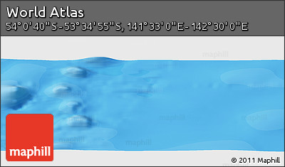 Political Panoramic Map of the Area around 53° 47' 48" S, 142° 1' 30" E