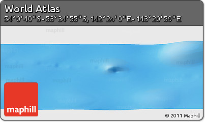 Physical Panoramic Map of the Area around 53° 47' 48" S, 142° 52' 30" E