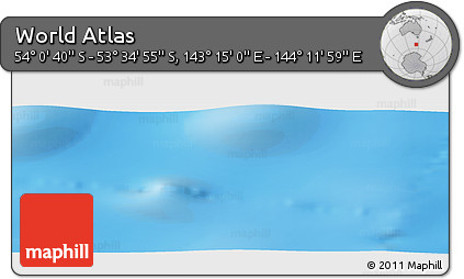 Physical Panoramic Map of the Area around 53° 47' 48" S, 143° 43' 29" E