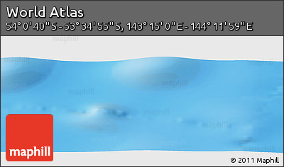 Physical Panoramic Map of the Area around 53° 47' 48" S, 143° 43' 29" E