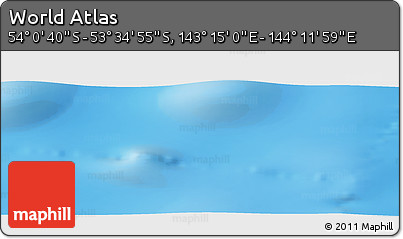 Physical Panoramic Map of the Area around 53° 47' 48" S, 143° 43' 29" E