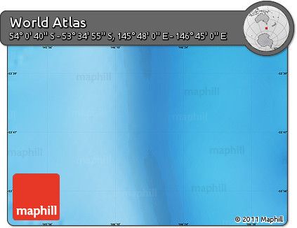 Physical Map of the Area around 53° 47' 48" S, 146° 16' 30" E