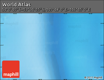 Physical Map of the Area around 53° 47' 48" S, 146° 16' 30" E