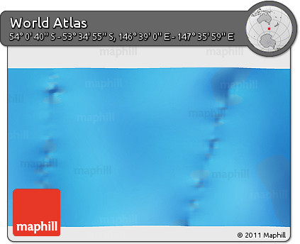 Physical 3D Map of the Area around 53° 47' 48" S, 147° 7' 30" E