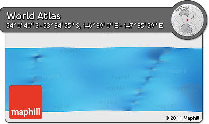 Physical Panoramic Map of the Area around 53° 47' 48" S, 147° 7' 30" E