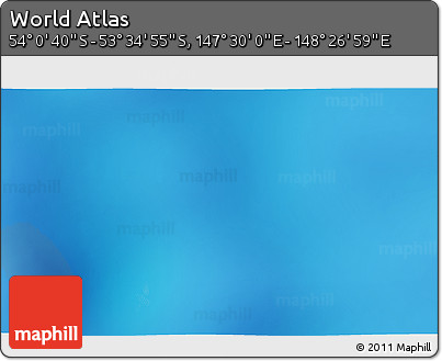 Physical 3D Map of the Area around 53° 47' 48" S, 147° 58' 29" E