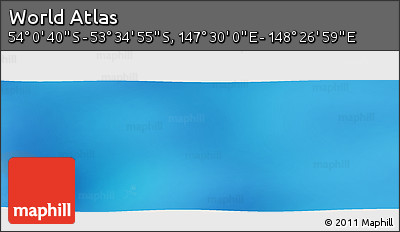 Physical Panoramic Map of the Area around 53° 47' 48" S, 147° 58' 29" E