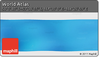 Physical Panoramic Map of the Area around 53° 47' 48" S, 147° 58' 29" E