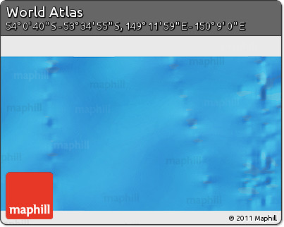 Physical 3D Map of the Area around 53° 47' 48" S, 149° 40' 30" E