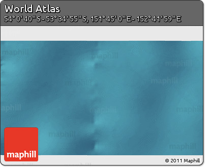 Satellite 3D Map of the Area around 53° 47' 48" S, 152° 13' 29" E