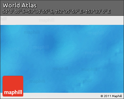 Physical 3D Map of the Area around 53° 47' 48" S, 153° 4' 29" E