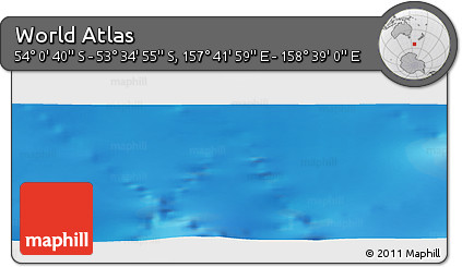 Physical Panoramic Map of the Area around 53° 47' 48" S, 158° 10' 30" E