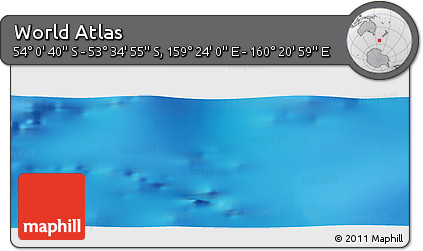 Physical Panoramic Map of the Area around 53° 47' 48" S, 159° 52' 30" E