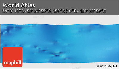 Physical Panoramic Map of the Area around 53° 47' 48" S, 159° 52' 30" E