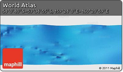 Physical Panoramic Map of the Area around 53° 47' 48" S, 159° 52' 30" E