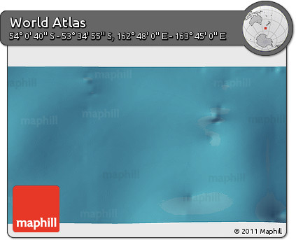 Satellite 3D Map of the Area around 53° 47' 48" S, 163° 16' 30" E