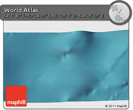 Satellite 3D Map of the Area around 53° 47' 48" S, 164° 7' 30" E